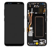 Дисплей Samsung G950F Galaxy S8 2017 + тачскрін (сенсор), чорний, в рамці сірого кольору, Orchid Gray, Amoled, оригінал, переклеїти скло