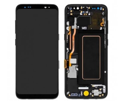 Дисплей Samsung G950F Galaxy S8 2017 + тачскрін (сенсор), чорний, в рамці сірого кольору, Orchid Gray, Amoled, оригінал, переклеїти скло