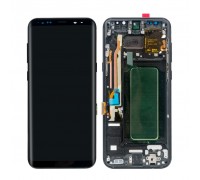 Дисплей Samsung G950F Galaxy S8 2017 + тачскрін (сенсор), чорний, в рамці золотистого кольору, Maple Gold, Amoled, оригінал, переклеїти скло