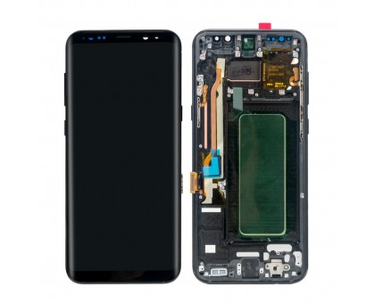 Дисплей Samsung G950F Galaxy S8 2017 + тачскрін (сенсор), чорний, в рамці золотистого кольору, Maple Gold, Amoled, оригінал, переклеїти скло