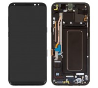 Дисплей Samsung G955F Galaxy S8 + 2017 + тачскрін (сенсор), чорний, Amoled, оригінал, переклеїти скло