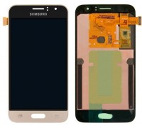 Дисплей Samsung J120H Galaxy J1 2016/J120F + тачскрин (сенсор), золотистый, OLED, копия хорошего качества