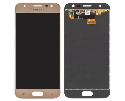 Дисплей Samsung J330F Galaxy J3 (2017) + тачскрин (сенсор), золотистый, оригинал , переклеено стекло