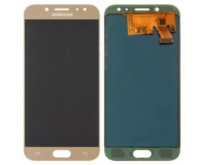 Дисплей Samsung J530F Galaxy J5 2017 + тачскрин (сенсор), золотистый, Amoled, оригинал , переклеено стекло