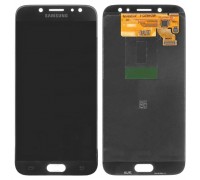 Дисплей Samsung J730F Galaxy J7 2017 + тачскрин (сенсор), черный, оригинал , переклеено стекло