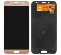 Дисплей Samsung J730F Galaxy J7 2017 + тачскрин (сенсор), розовый, Rose Gold, OLED, копия хорошего качества