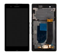 Lcd Sony C6602 Xperia Z L36h / C6603 L36i / C6606 L36a + touch-screen (sensor), black, in a violet frame, original