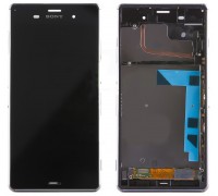 Дисплей Sony D6603 Xperia Z3/D6643/D6653 + тачскрин (сенсор), черный, в рамке, оригинал