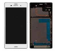 Дисплей Sony D6633 Xperia Z3 Dual + тачскрин (сенсор), белый, в рамке, оригинал