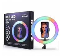 Кольцевая LED лампа RGB MJ-26, 200 диодов, 26 см